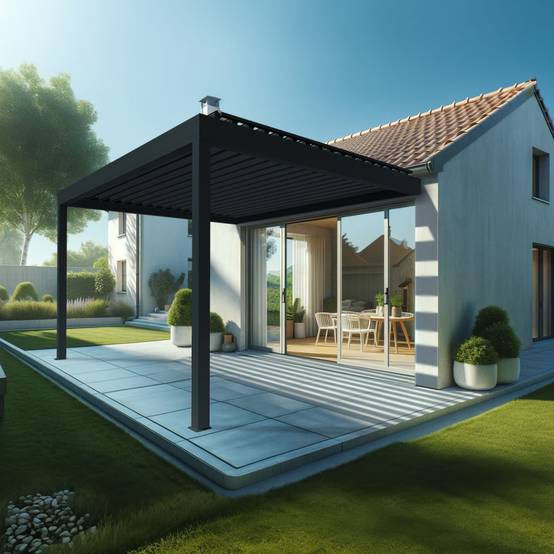 Pergola Bioclimatique AVANOA 3,50x3,038 M Vérin à Télécommande (Gris anthracite) - Alia Productions - Imagen 2