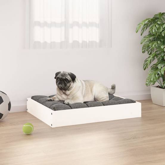 Lit pour chien bois de pin blanc 61.5 x 49 x 9 cm - PANGIVO - Image 1
