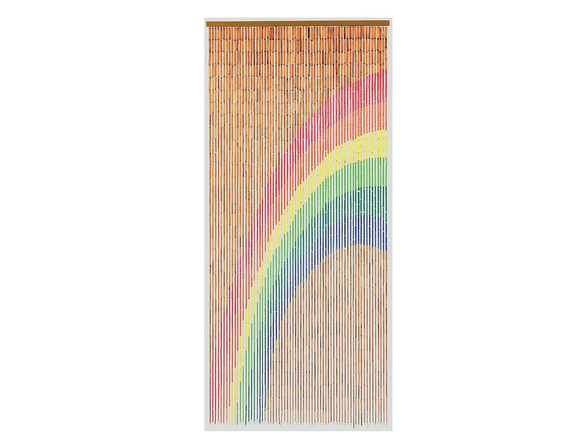Morel - Rideau de porte Bâtonnets de bambou peints - dessin arc-en-ciel - 90 x 200 cm - Morel - Imagen 1