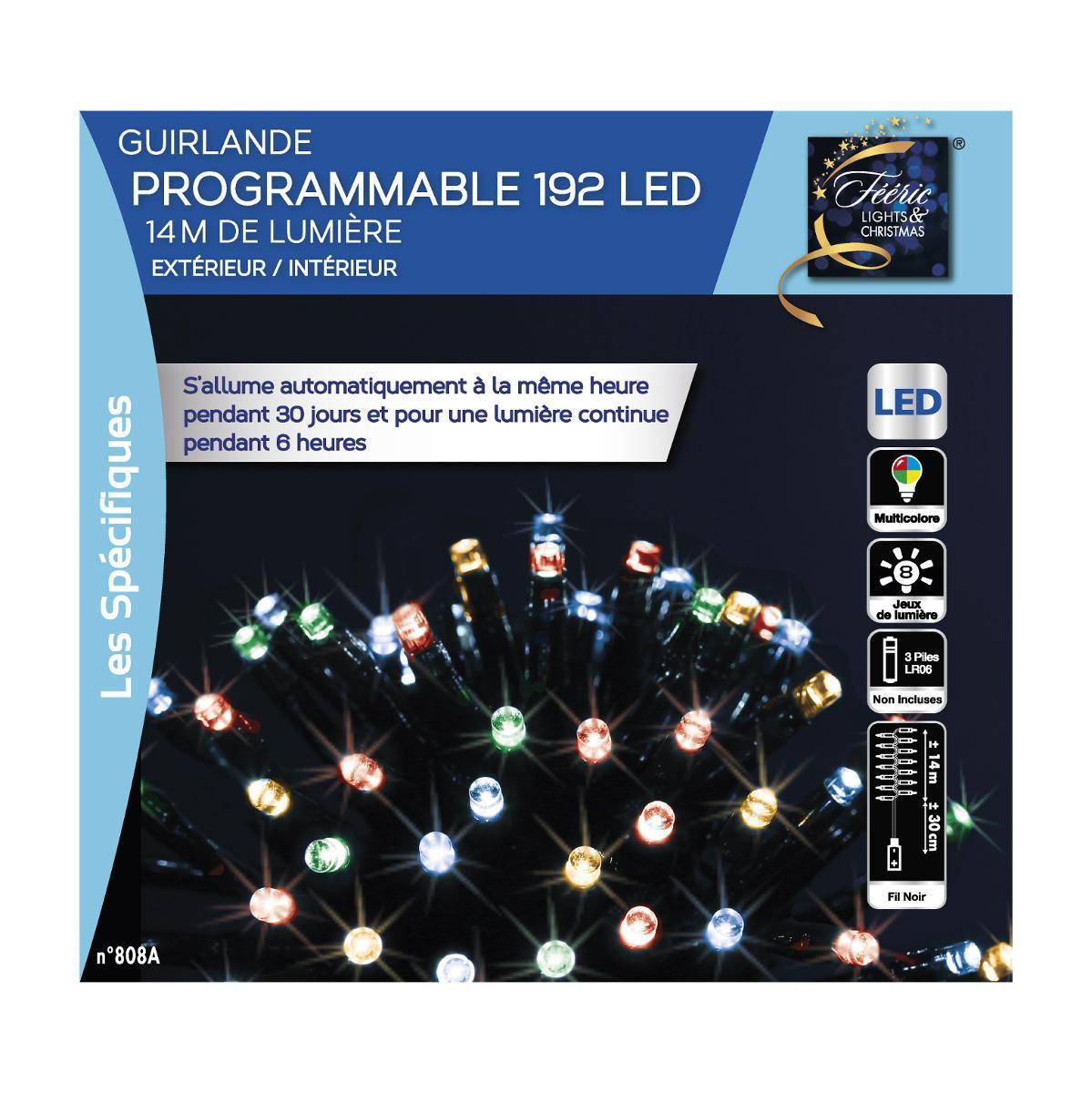 Guirlande lumineuse 192 LED programmable 14m extérieur multicolore FEERIC LIGHTS & CHRISTMAS - Image 3