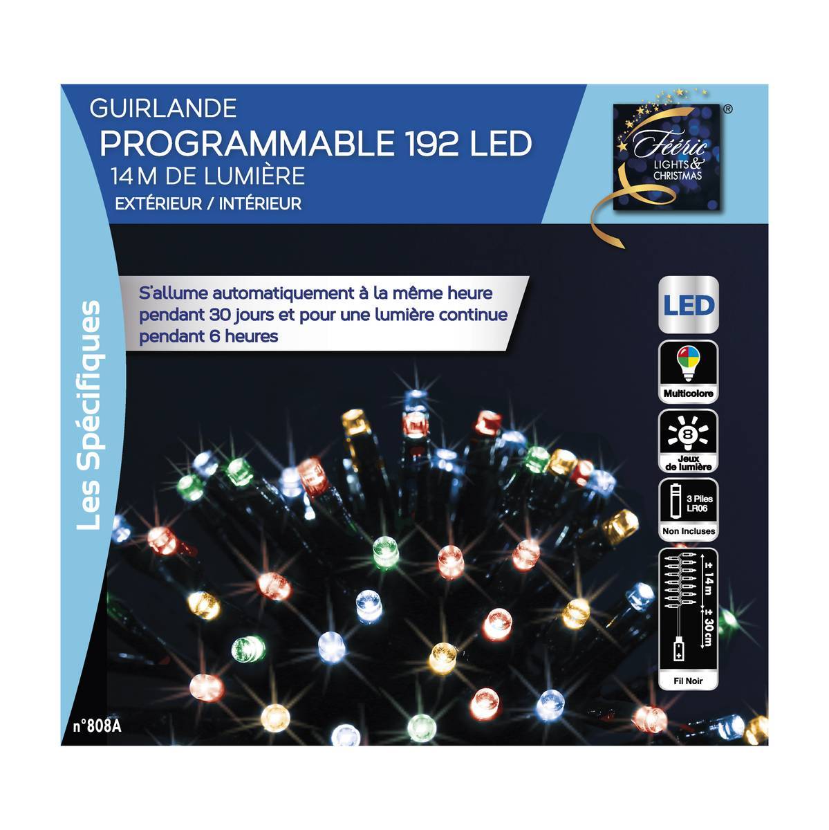 Guirlande lumineuse 192 LED programmable 14m extérieur multicolore FEERIC LIGHTS & CHRISTMAS - Image 2