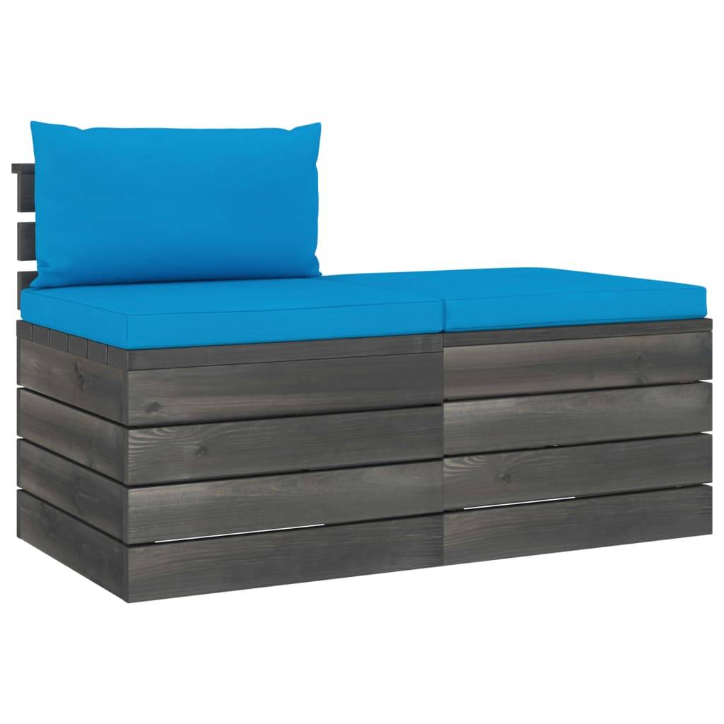 Helloshop26 - Salon de jardin palette meuble d'extérieur ensemble de mobilier 2 pièces avec coussins bois de pin massif - Imagen 1