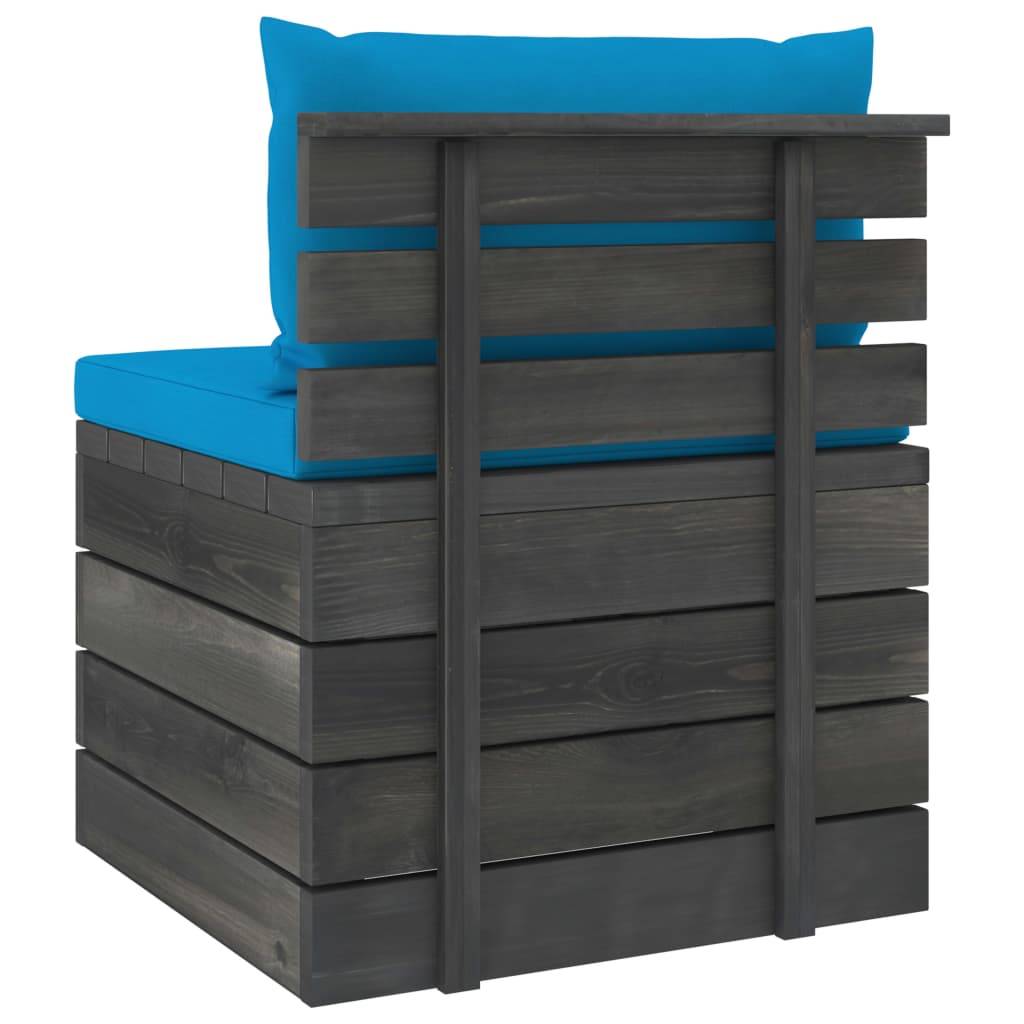 Helloshop26 - Salon de jardin palette meuble d'extérieur ensemble de mobilier 2 pièces avec coussins bois de pin massif - Imagen 5