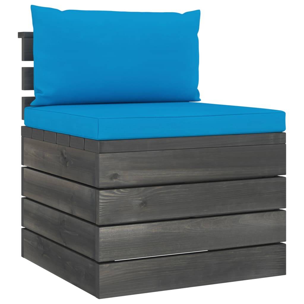 Helloshop26 - Salon de jardin palette meuble d'extérieur ensemble de mobilier 2 pièces avec coussins bois de pin massif - Imagen 3