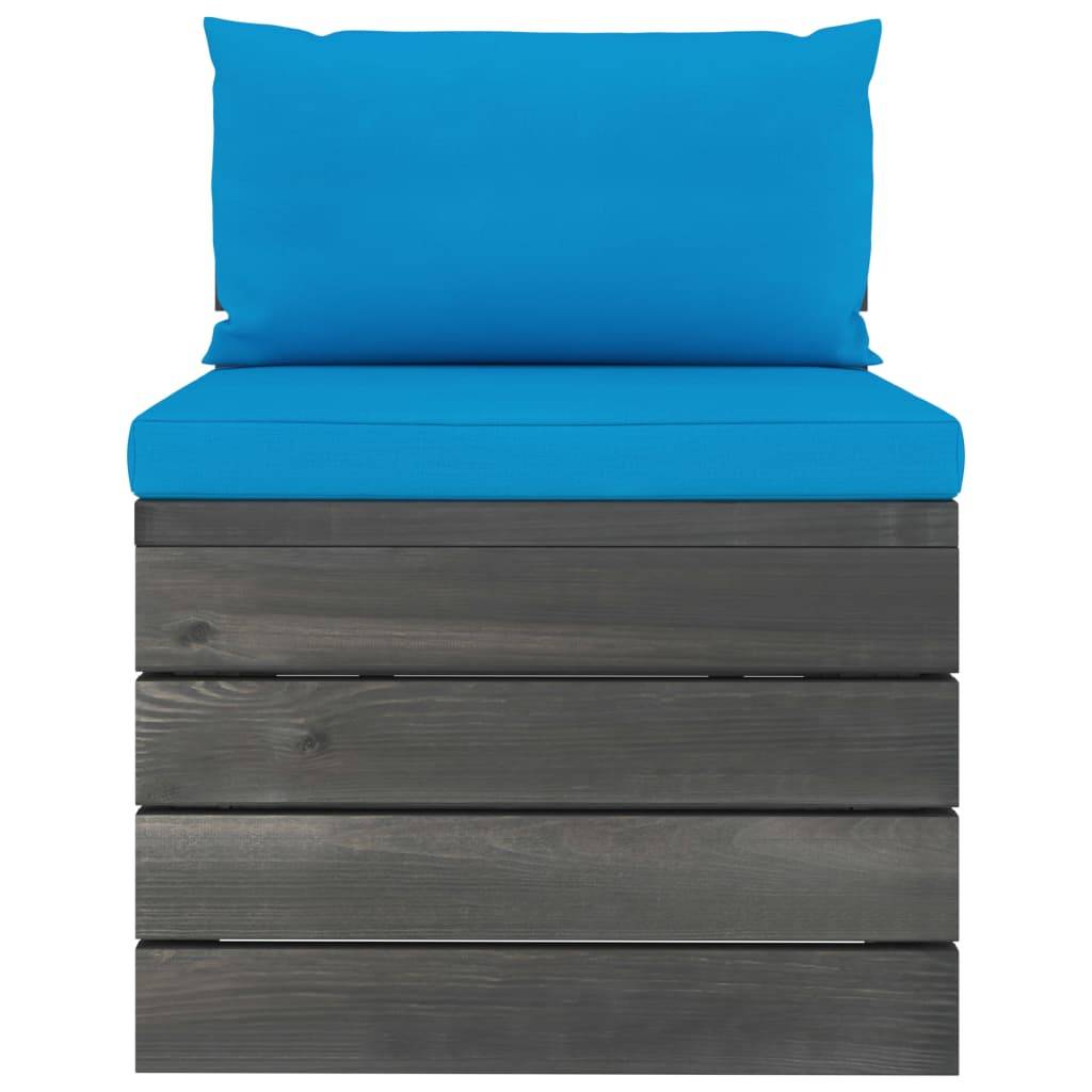 Helloshop26 - Salon de jardin palette meuble d'extérieur ensemble de mobilier 2 pièces avec coussins bois de pin massif - Imagen 4