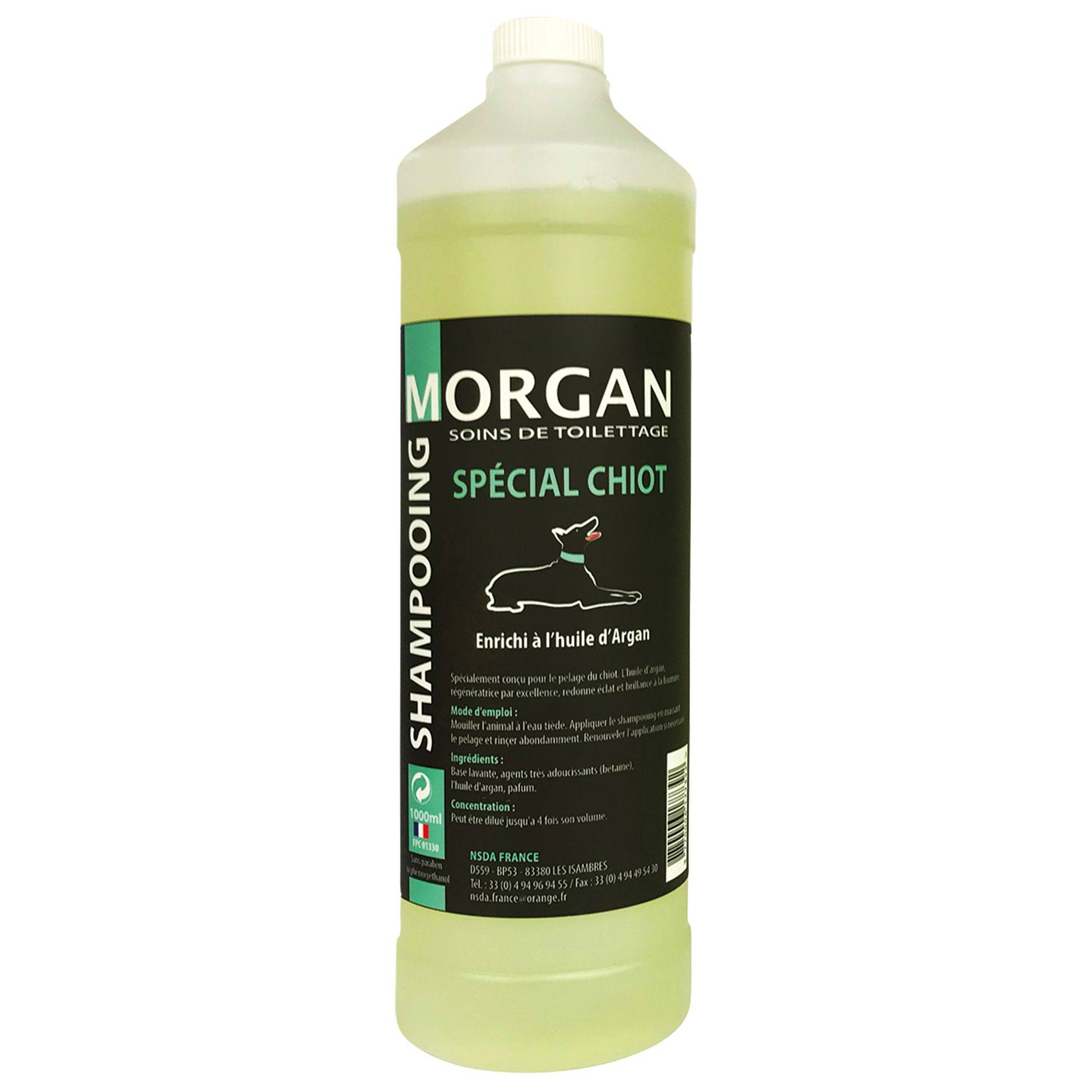 Shampoing chiot à l'huile d'argan Morgan : 1L MORGAN