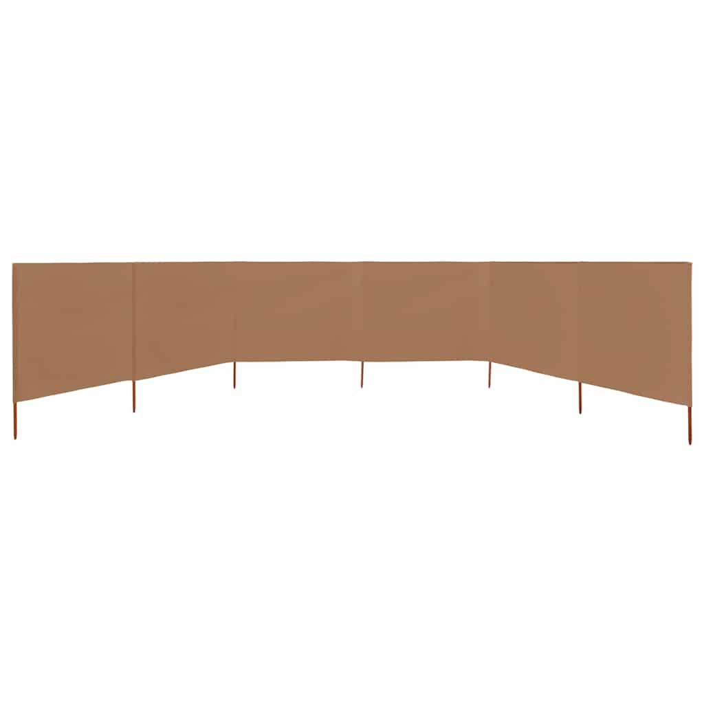 Paravent 6 panneaux tissu non-tissé bois taupe 800 x 120 cm - PANGIVO - Image 3