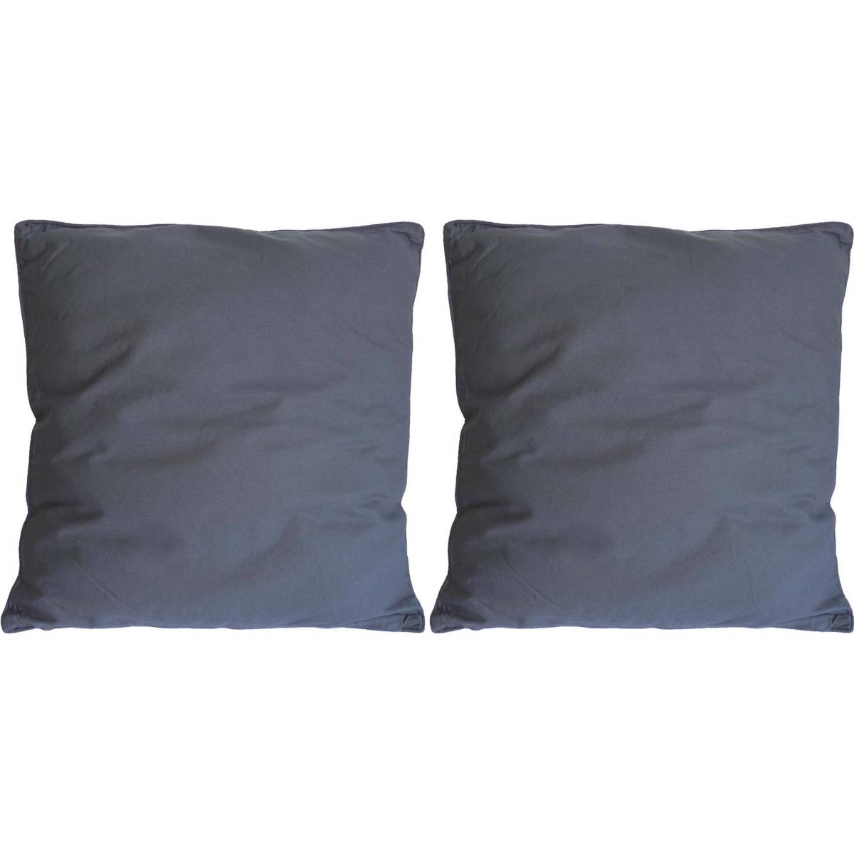 Jardindeco - Coussin en coton coloré Salsa 45 cm (Lot de 2) Gris anthracite - Imagen 1
