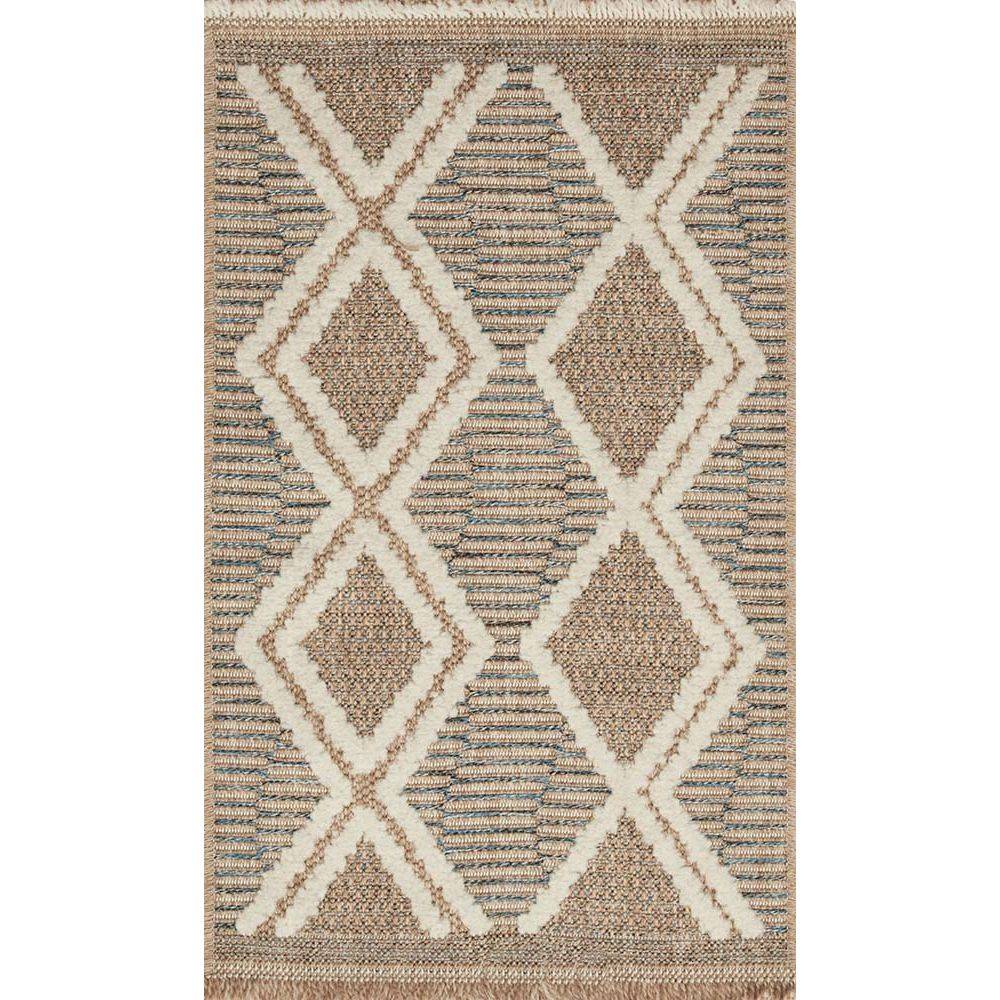 Jardindeco - Tapis intérieur extérieur aspect jute bleu Tijuana 9048 230 x 160 cm - Imagen 3