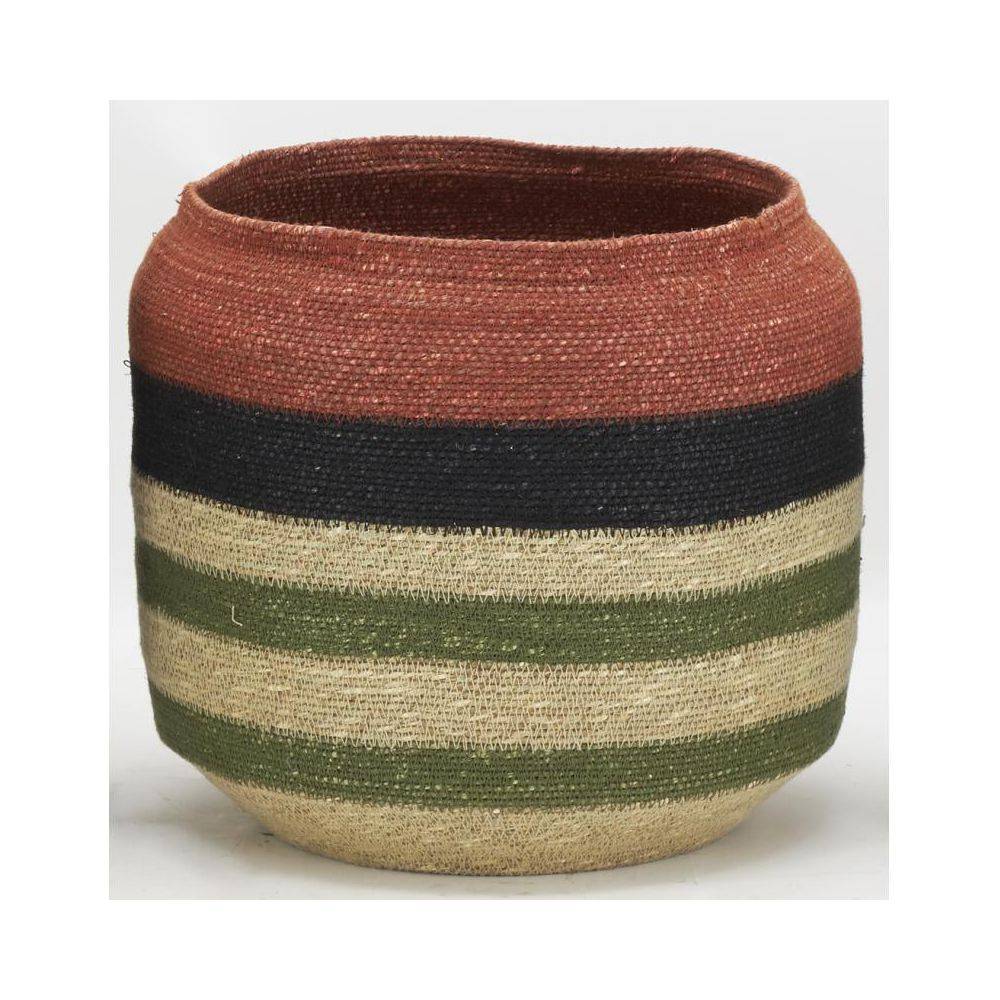 Aubry Gaspard - Cache-pots en jonc Terracota et Kaki - Imagen 2