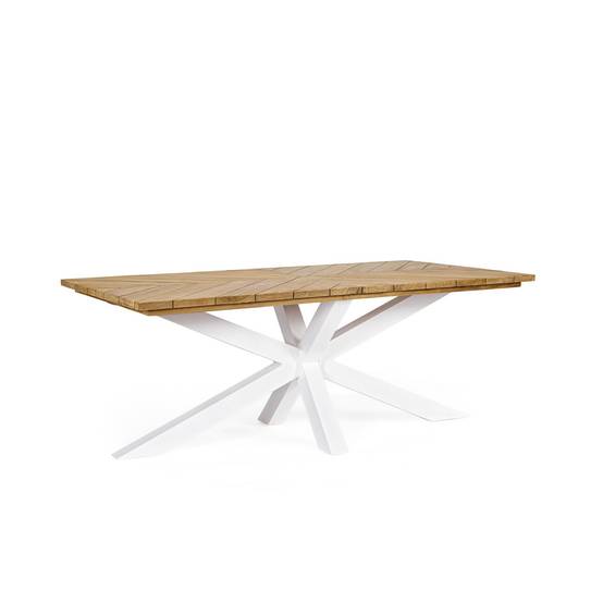 Autre - Table à manger de jardin rectangulaire teck et métal L200 - CAP FERRET - Imagen 1