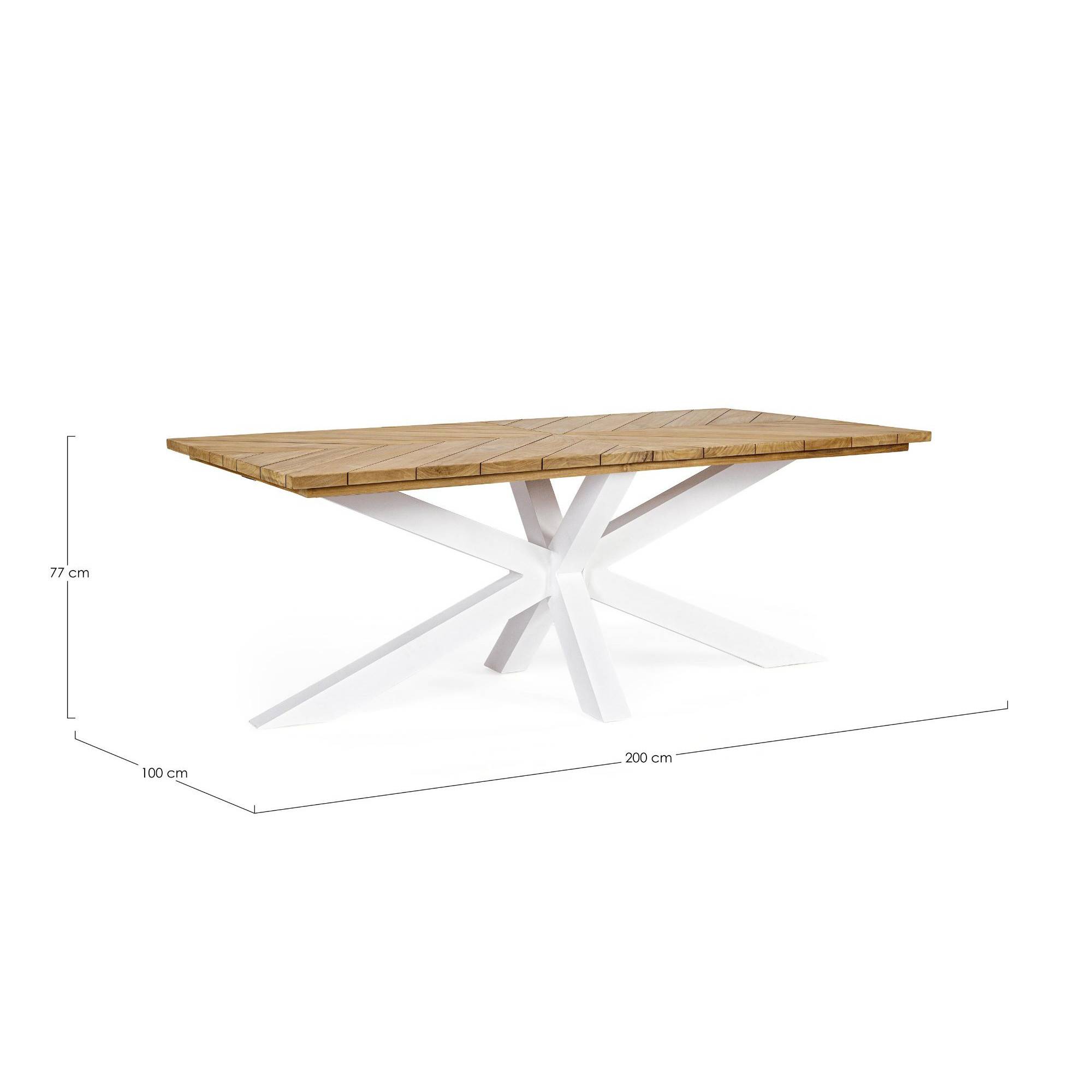 Autre - Table à manger de jardin rectangulaire teck et métal L200 - CAP FERRET - Imagen 4