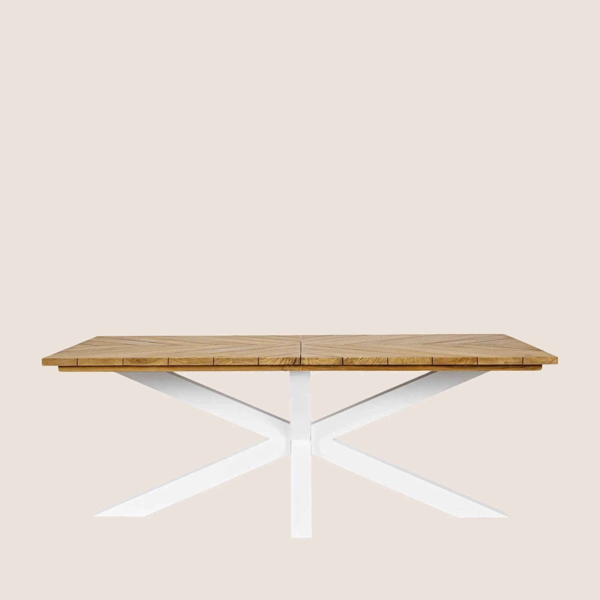 Autre - Table à manger de jardin rectangulaire teck et métal L200 - CAP FERRET - Imagen 2