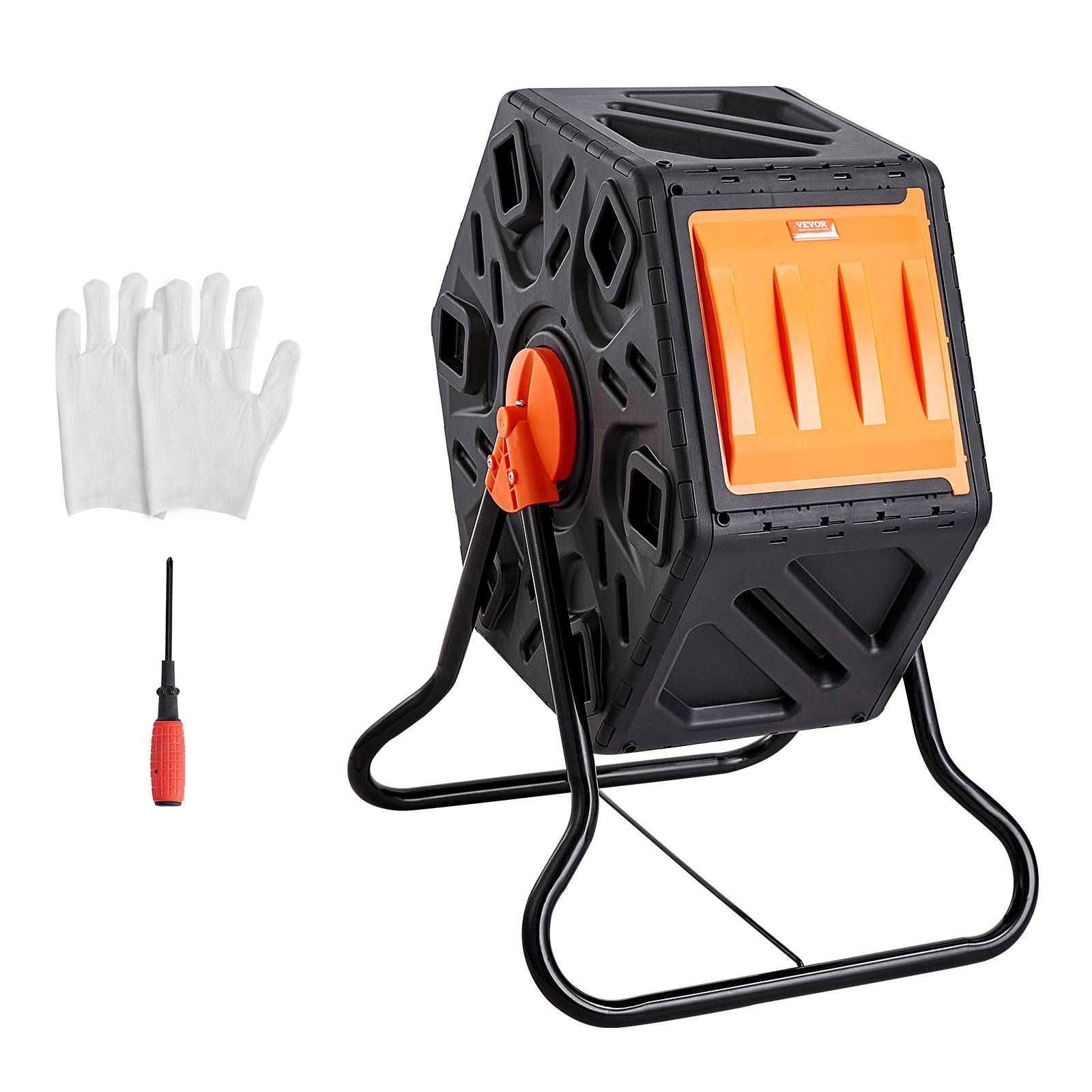 VEVOR Composteur jardin rotatif 70 L, PP et acier, charge 20 kg. Chambre unique, déchets organiques. - Image 1