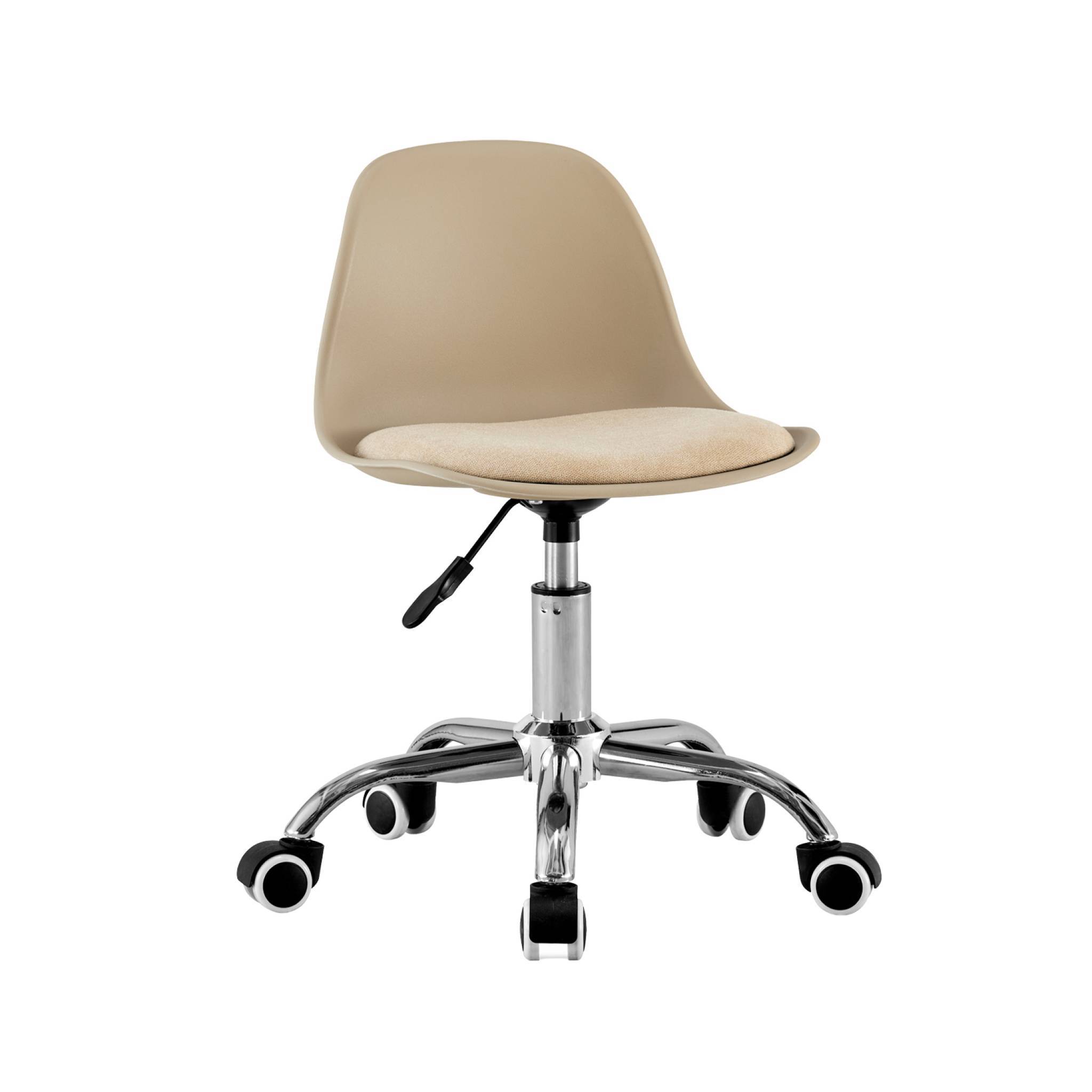 sweeek - Chaise de bureau enfant à roulettes ajustable piètement chromé beige - Manel | sweeek - Image 2