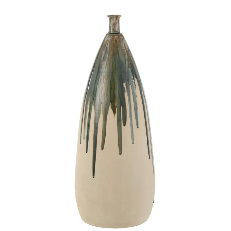 Vase haut peint en céramique 27x27x73 cm - J-Line - Imagen 1