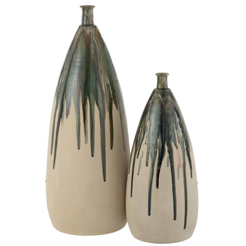 Vase haut peint en céramique 27x27x73 cm - J-Line - Imagen 2