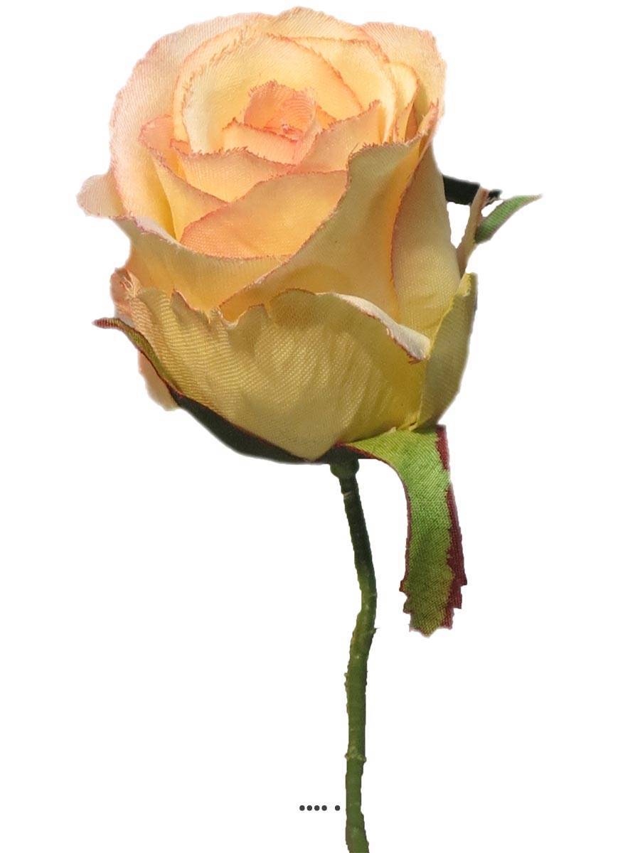 Artificielles - tête de rose Artificielle D 5 cm sur tige idéale mariage Rose-crème - couleur: Rose-crème - Imagen 1