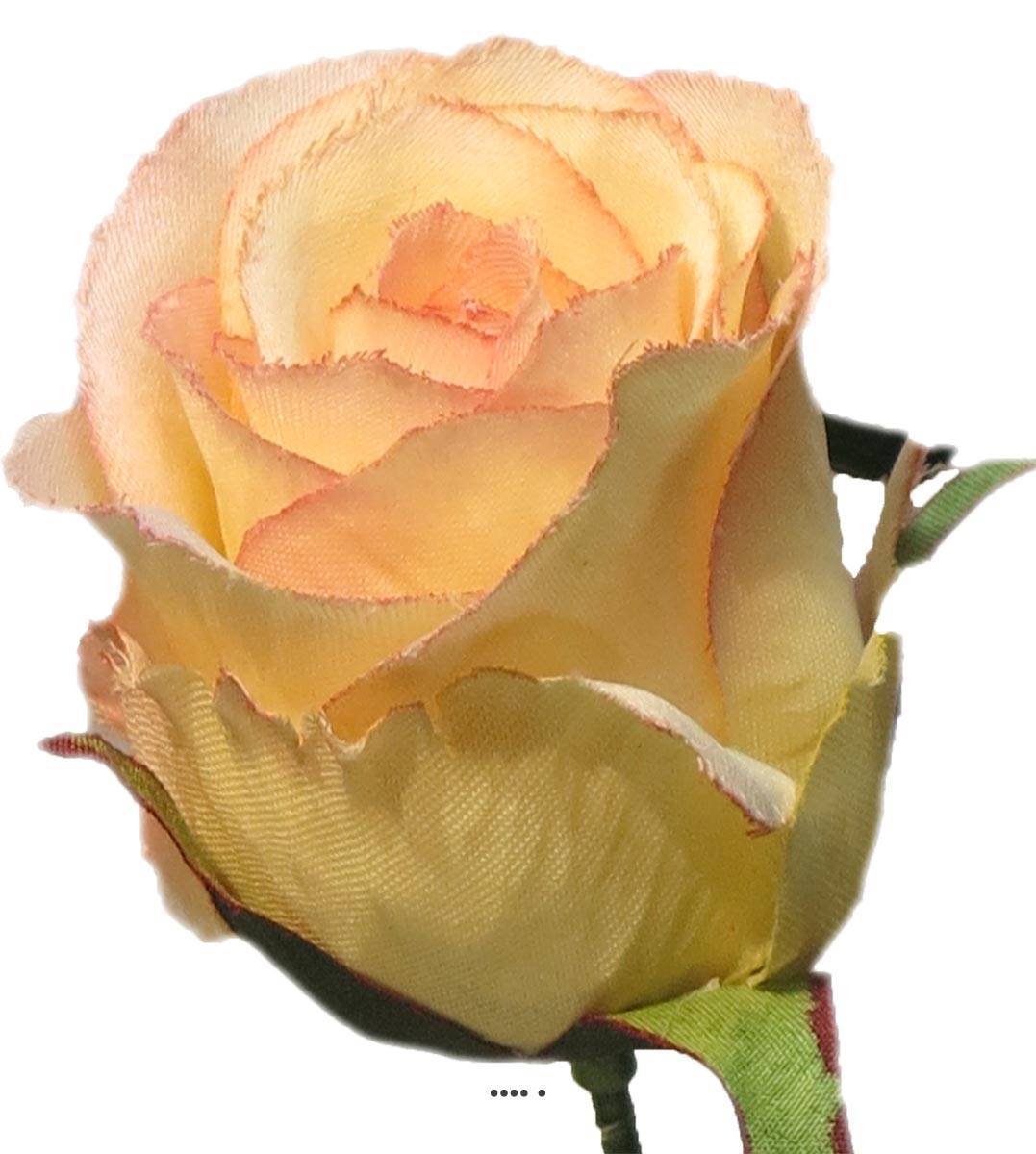 Artificielles - tête de rose Artificielle D 5 cm sur tige idéale mariage Rose-crème - couleur: Rose-crème - Imagen 2