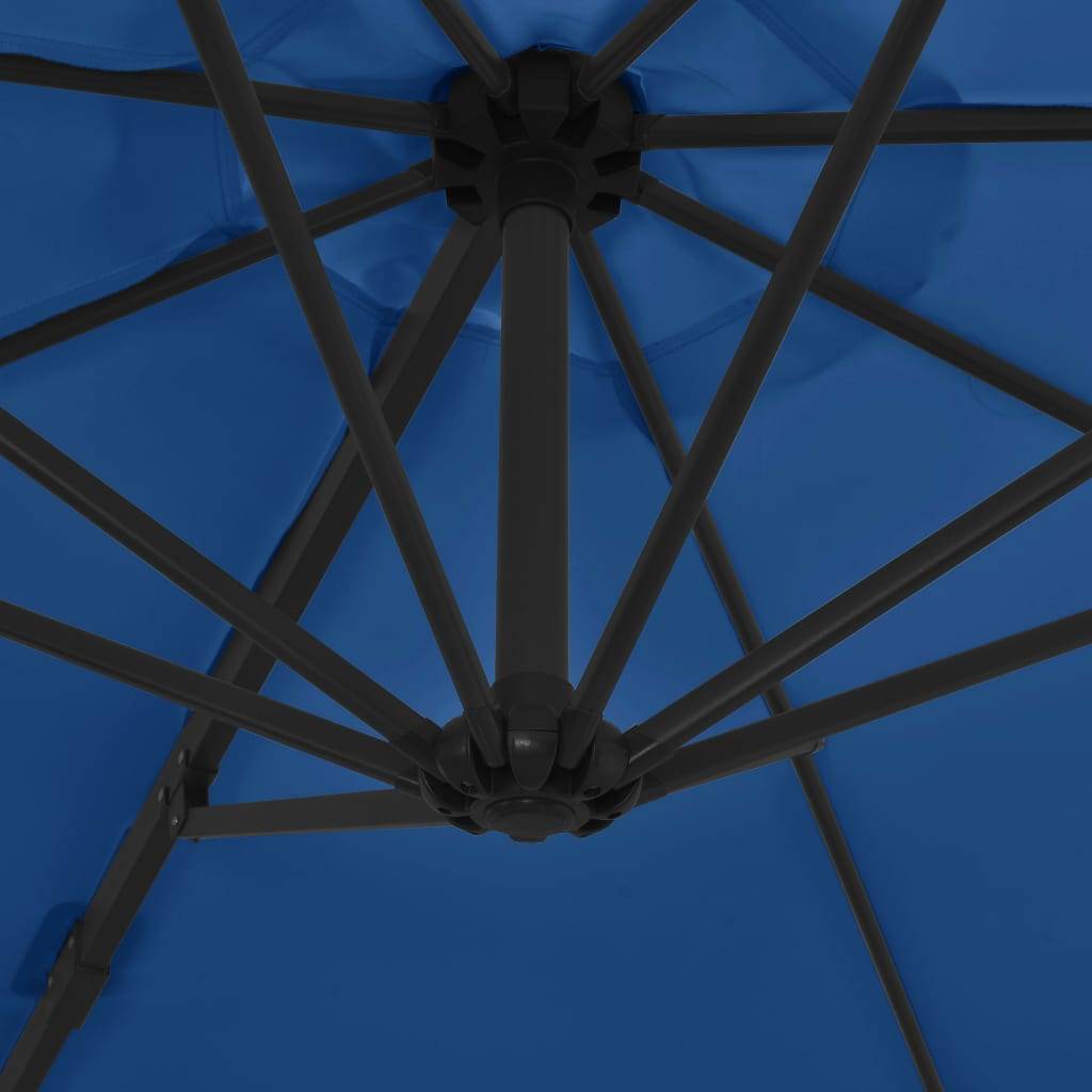 Helloshop26 - Parasol déporté avec mât en acier 300 cm bleu azuré - Imagen 6