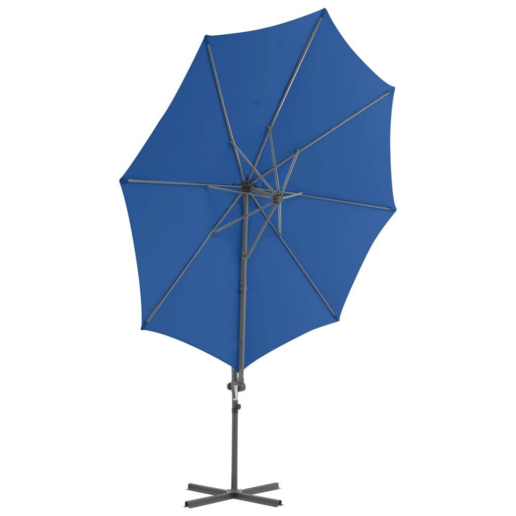 Helloshop26 - Parasol déporté avec mât en acier 300 cm bleu azuré - Imagen 3