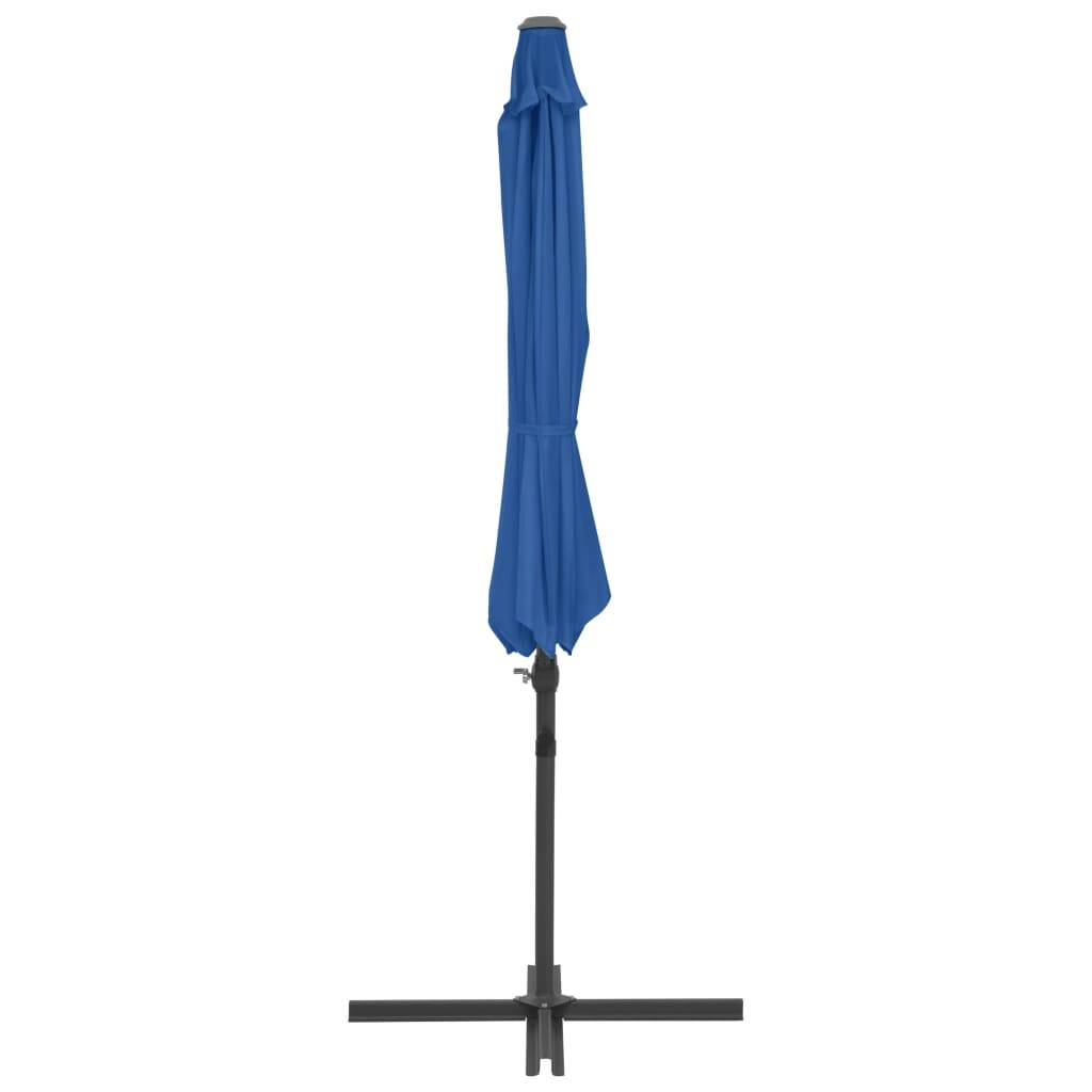 Helloshop26 - Parasol déporté avec mât en acier 300 cm bleu azuré - Imagen 4