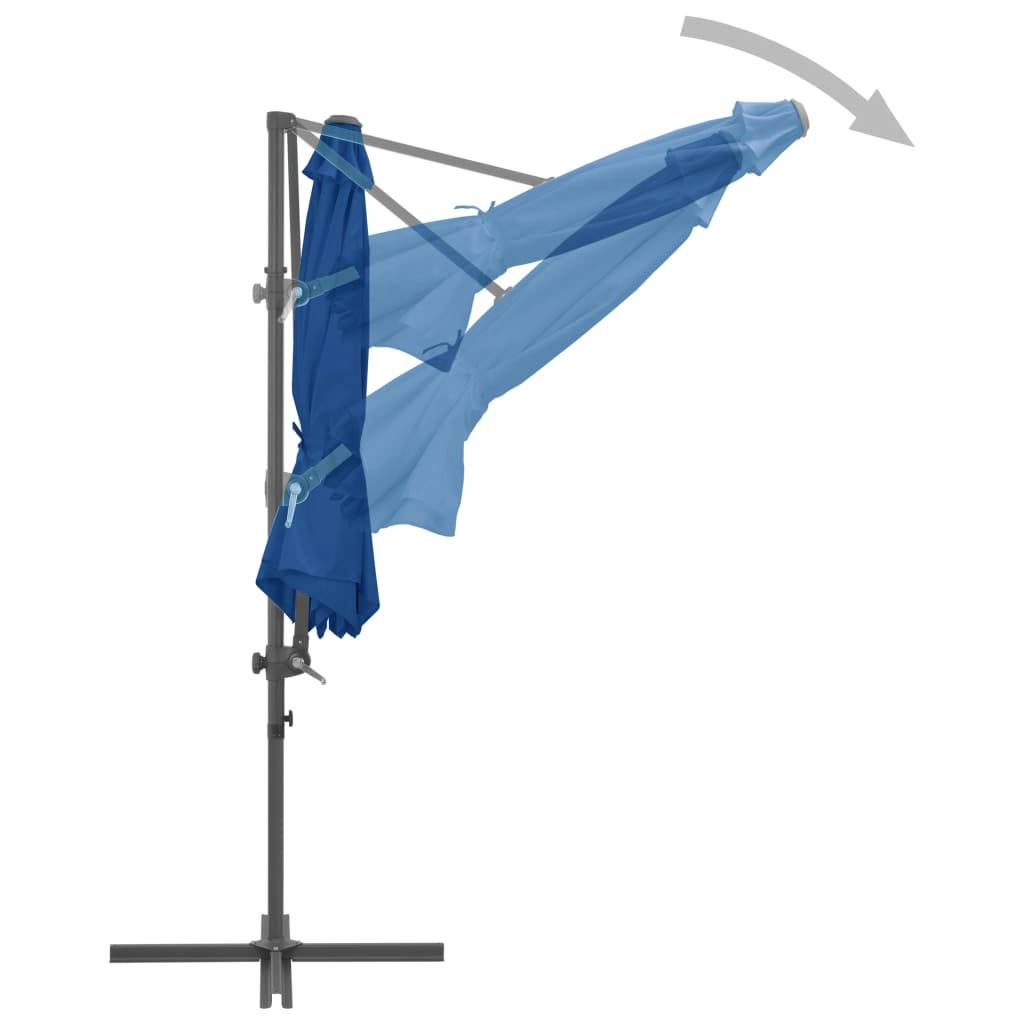 Helloshop26 - Parasol déporté avec mât en acier 300 cm bleu azuré - Imagen 5
