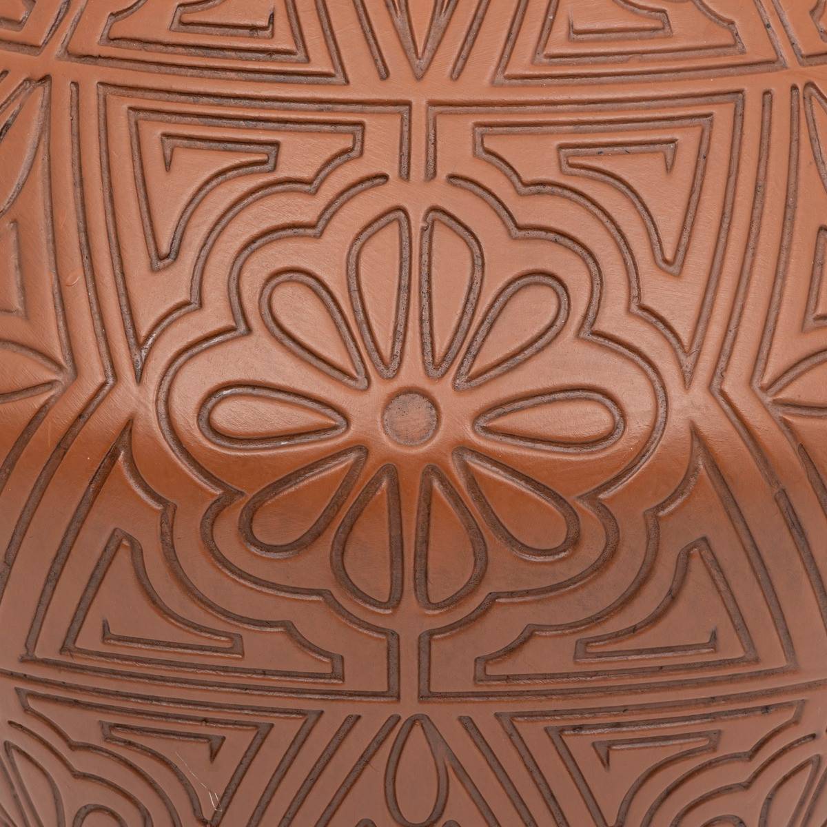 Vase Jarre en céramique Terracotta motifs sculptés H 35 cm - Imagen 2