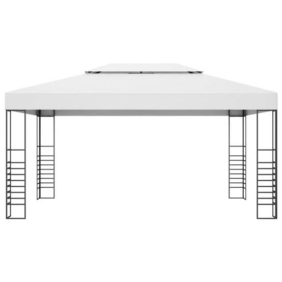 ComfortXL - Tonnelle de Jardin Acier Design Élégant Toit Double Ventilé Anti-UV Blanc 4x3 m – ComfortXL Outdoor Living - Image 2