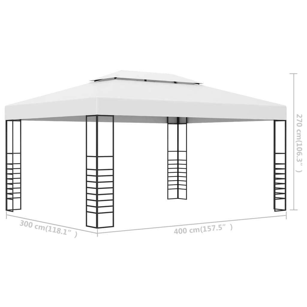 ComfortXL - Tonnelle de Jardin Acier Design Élégant Toit Double Ventilé Anti-UV Blanc 4x3 m – ComfortXL Outdoor Living - Image 6