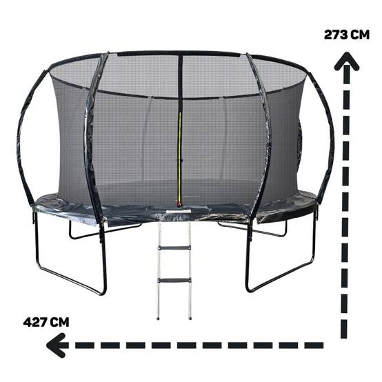 Trampoline 14Ft ø 427 cm noire avec Echelle, Protection et Filet de sécurité JUMP4FUN - Image 3