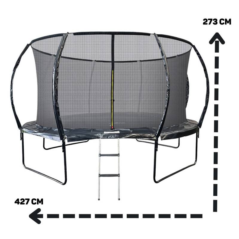Trampoline 14Ft ø 427 cm noire avec Echelle, Protection et Filet de sécurité JUMP4FUN - Image 3