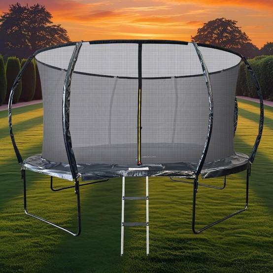 Trampoline 14Ft ø 427 cm noire avec Echelle, Protection et Filet de sécurité JUMP4FUN - Image 2