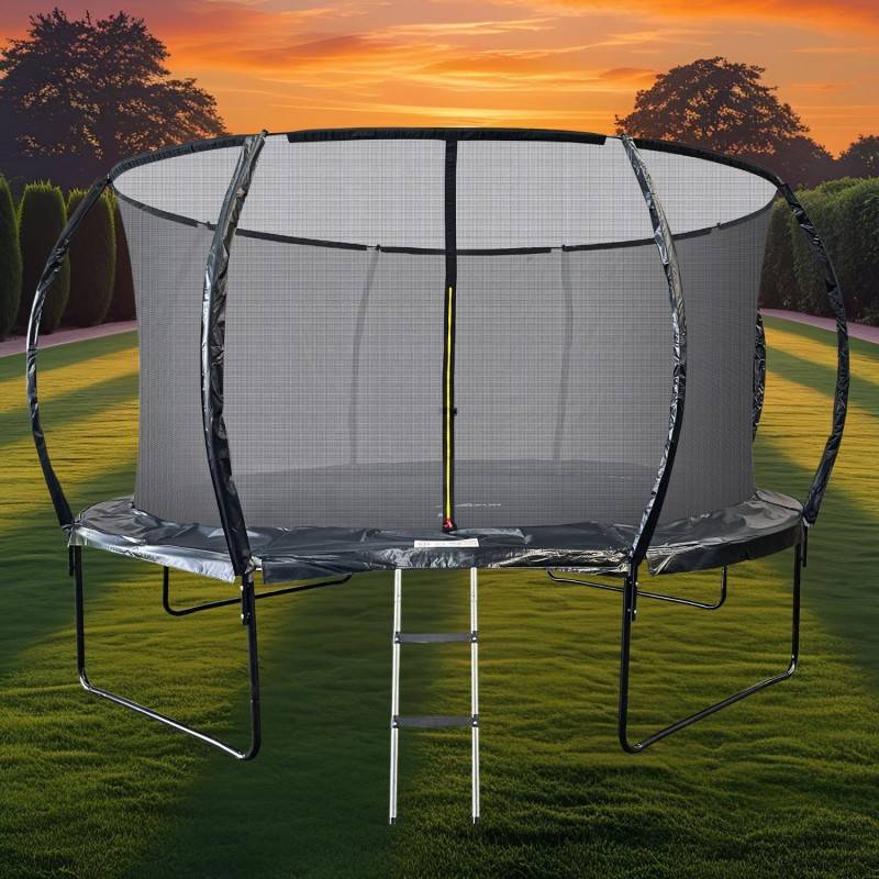 Trampoline 14Ft ø 427 cm noire avec Echelle, Protection et Filet de sécurité JUMP4FUN - Image 2