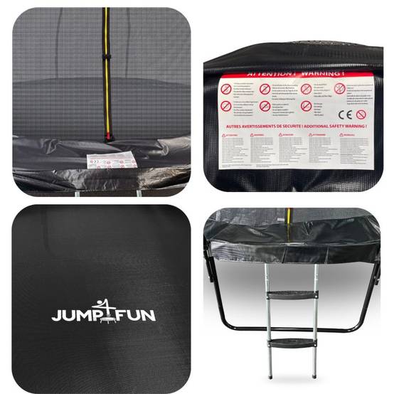Trampoline 14Ft ø 427 cm noire avec Echelle, Protection et Filet de sécurité JUMP4FUN - Image 4