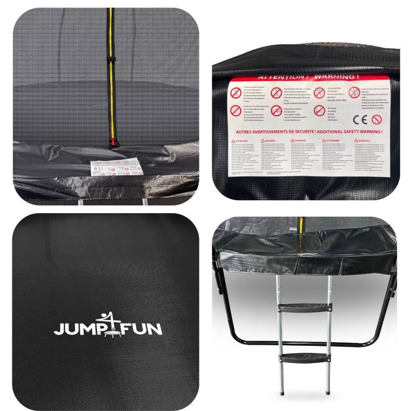 Trampoline 14Ft ø 427 cm noire avec Echelle, Protection et Filet de sécurité JUMP4FUN - Image 4