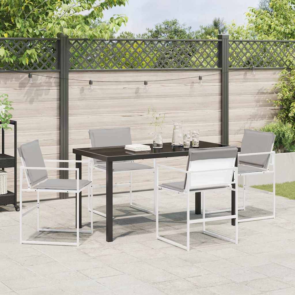 5 pcs Salon De Jardin - Mobilier D'extérieur Blanc - Image 4