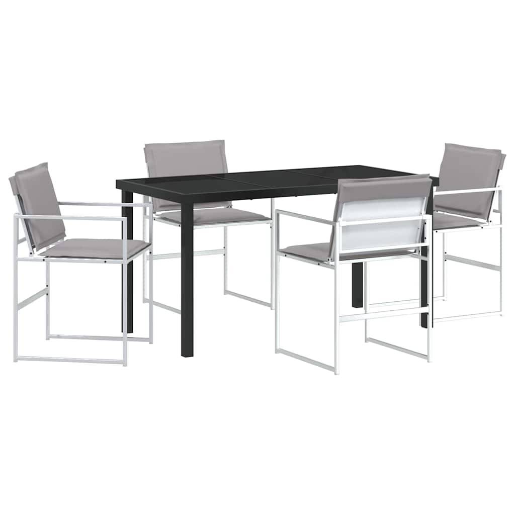5 pcs Salon De Jardin - Mobilier D'extérieur Blanc - Image 1