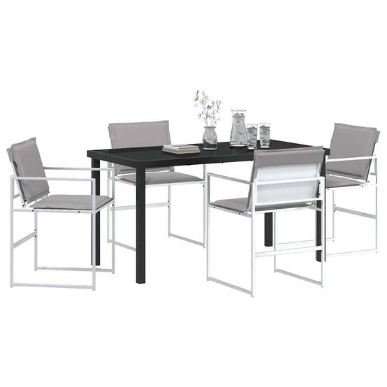 5 pcs Salon De Jardin - Mobilier D'extérieur Blanc - Image 3