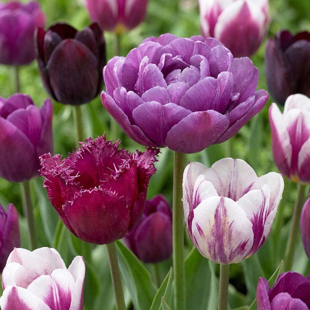 La Green Touch - Tulipe Blueberry en mélange - 24 bulbes - Image 1
