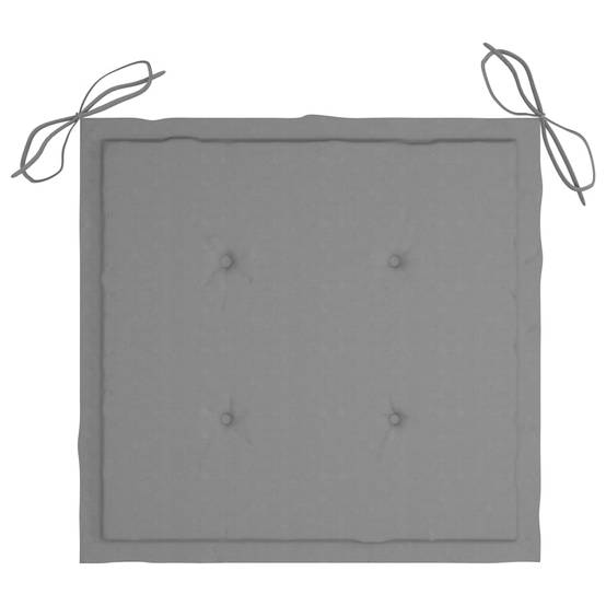 Chaises de jardin empilables Teck solide avec coussins gris 60 x 57.5 x 90 cm - PANGIVO - Image 9
