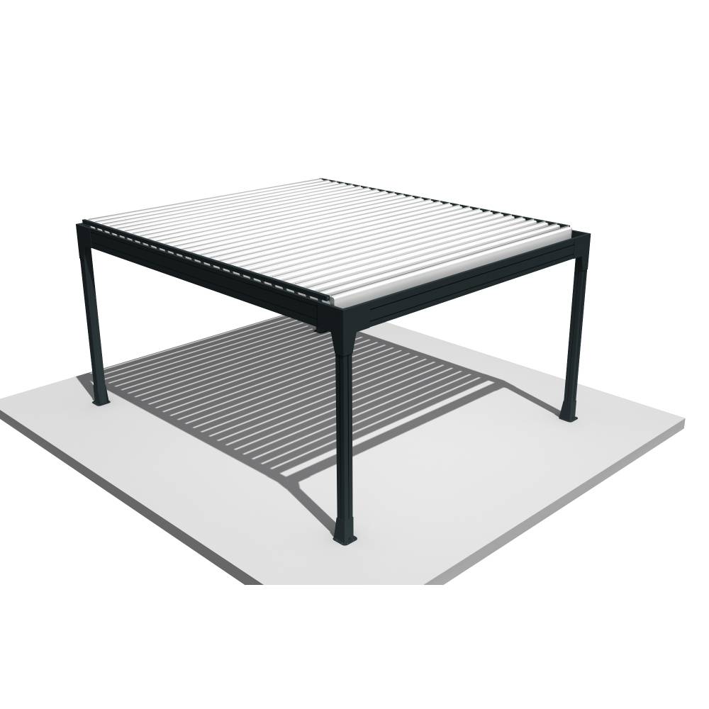 Pergola bioclimatique HELY îlot 4,50x3,929m Vérin à télécommande (Gris anthracite / Blanc) - Alia Productions - Imagen 3