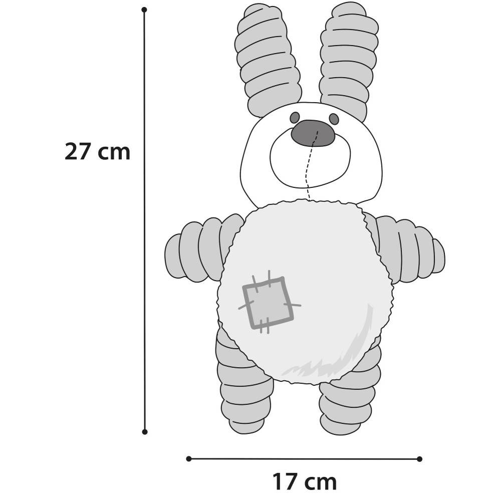 Flamingo - Peluche  junior dog,  lapin vert, 27 cm, pour chien - Imagen 2