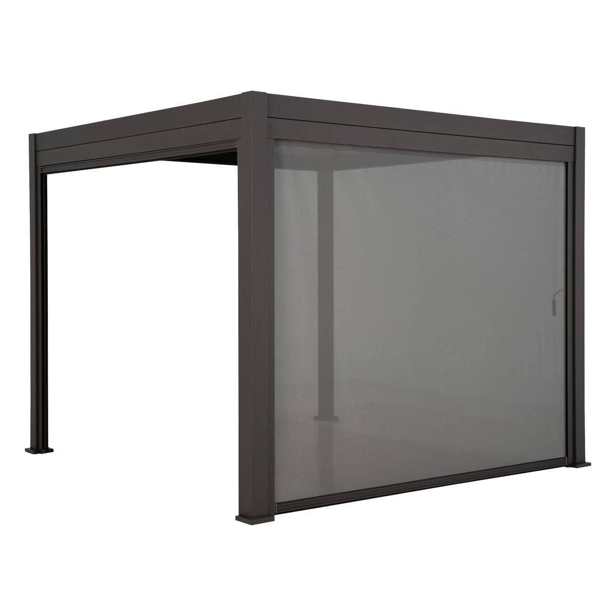 Hesperide - Store pour pergola bioclimatique "Evora" en aluminium 3,7x 2,3m Gris ardoise - Hespéride - Image 1