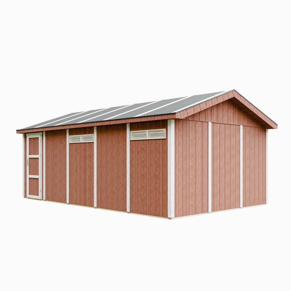 Timbela - Garage Qualité Premium 21 m²- L378xl648 cm - garage pour auto, moto, vélos, machines de jardinage - Timbela M992B-REDWOOD RED - Image 2