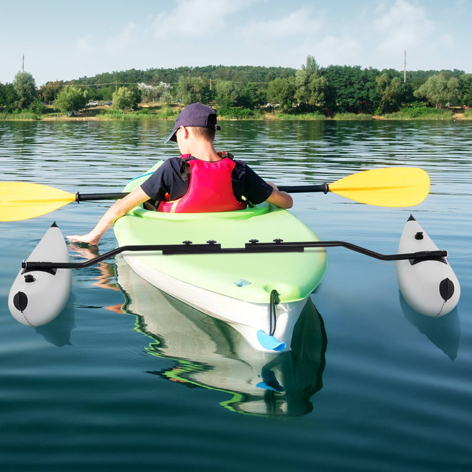 Vevor - VEVOR Kit stabilisateur flotteur 2,1-2,4 m, PVC. Gonflable/dégonflable, pour kayak, canoë. - Image 8