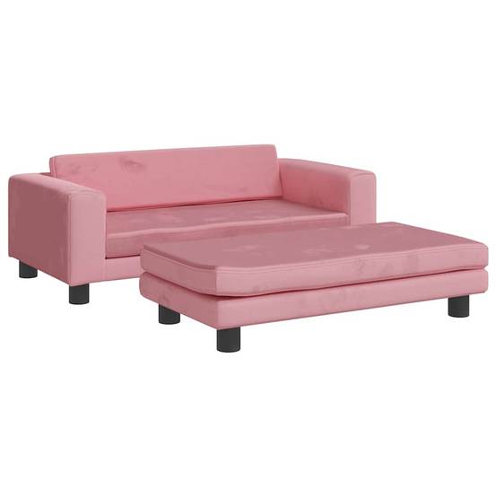 Lit pour chien velours et bois rose 100 x 50 x 30 cm - PANGIVO - Image 2