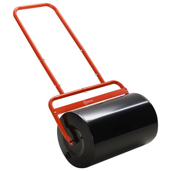 ComfortXL - Rouleau à gazon en acier rouge 58 x 32,5 x 113 cm à remplir eau ou sable pour niveler pelouse et semis - Image 10