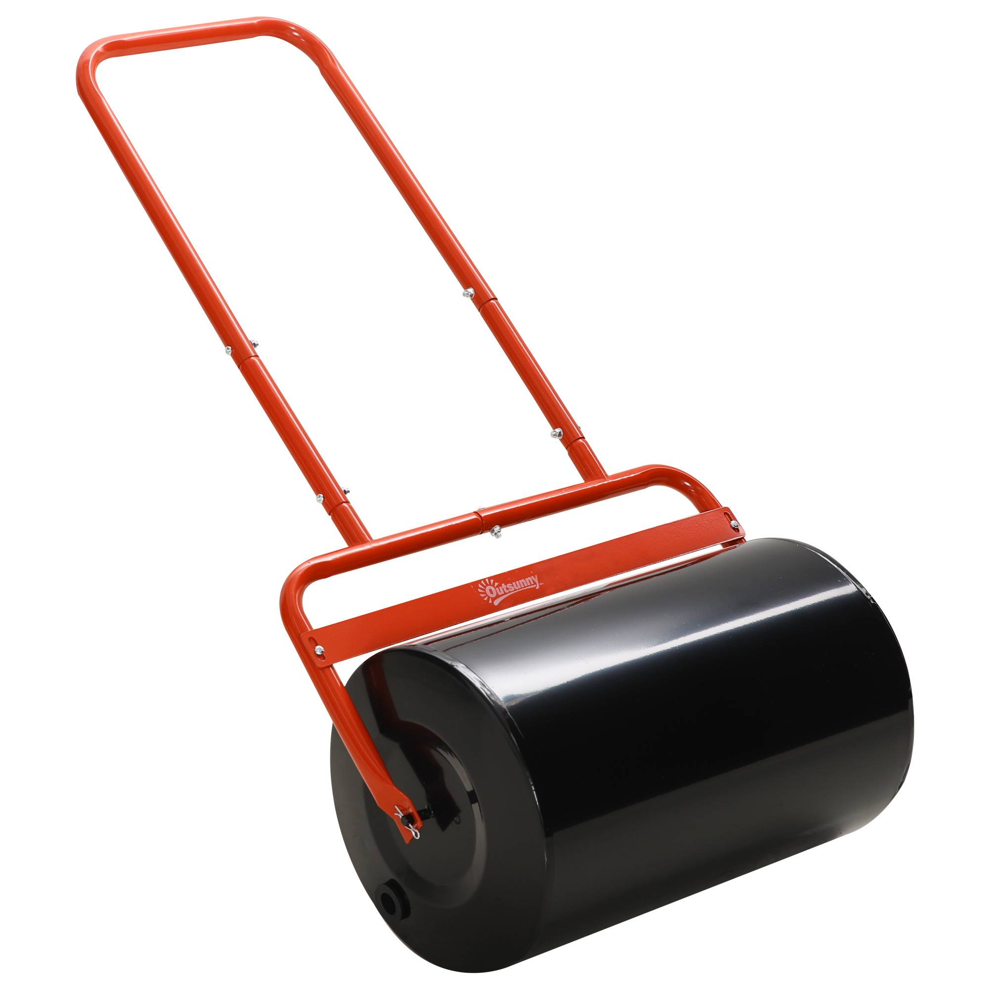 ComfortXL - Rouleau à gazon en acier rouge 58 x 32,5 x 113 cm à remplir eau ou sable pour niveler pelouse et semis - Image 10
