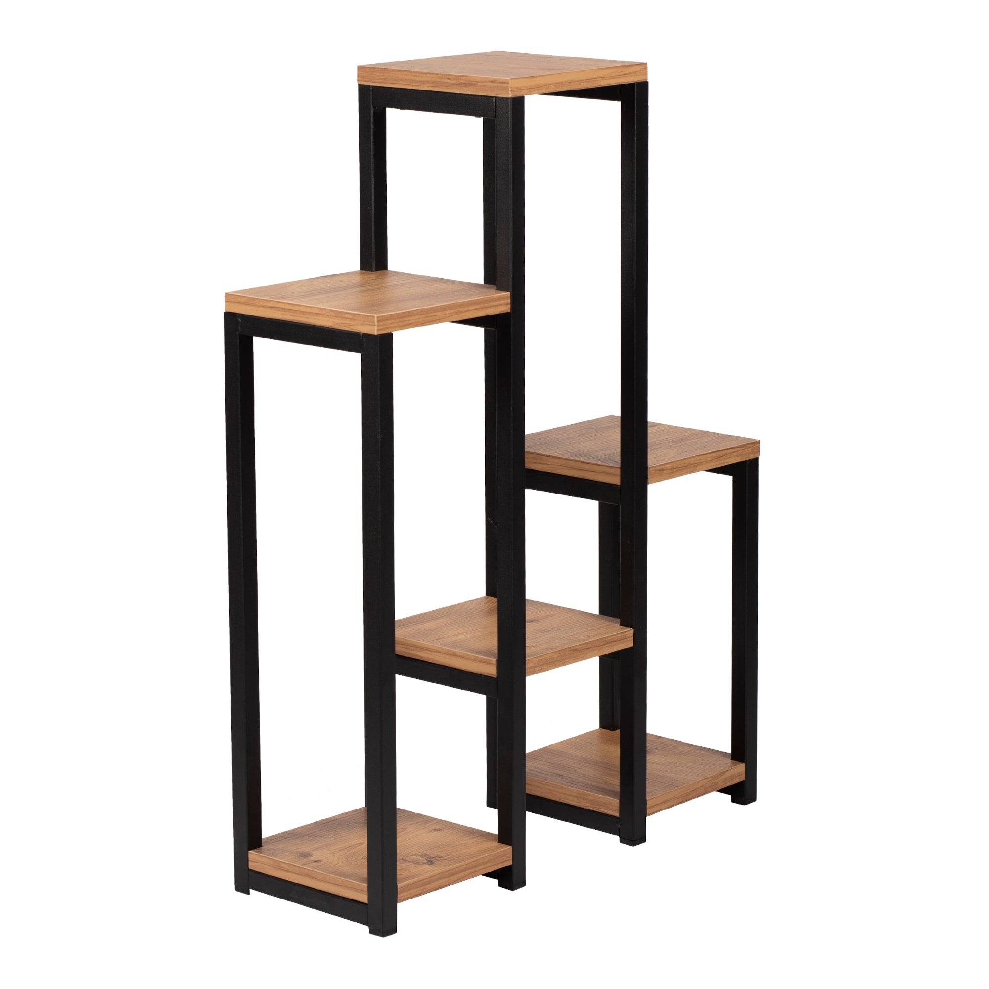 Étagère à plantes 6 plateformes 78,5 x 56 x 20 cm noir effet bois - Image 1
